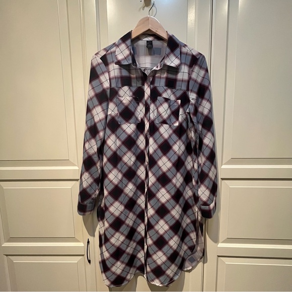 Prana Sz S Flint Maxi Top - Nautical Plaid - Picture 4 of 12